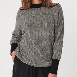 NWT Fall 2025 SKFK Euba Sweater in black/ecru - Medium - $135 MSRP